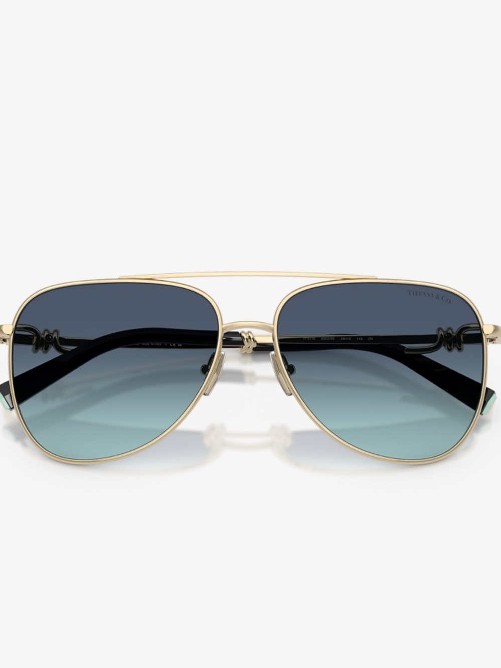 Tiffany & Co. Gold Frame Gradient Blue Aviator Sunglasses